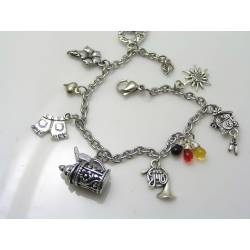 Octoberfest Bracelet, Charm Bracelet, German Beer Stein and Lederhosen Charm