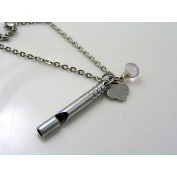 Whistle Necklace with Amethyst, Personalised