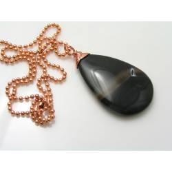 Agate Necklace, solid copper