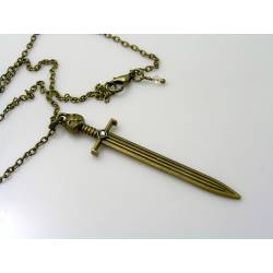 Crystal-set Dagger Necklace