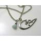 Surfer Charm Necklace with Aquamarine