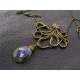 Labradorite Octopus Necklace