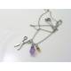 Scissors Necklace with Gemstones