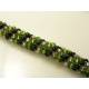 Seed Bead Spiral Necklace with Agate Leaf Pendant