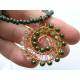 Copper Spiral Pendant, Seed Bead Necklace