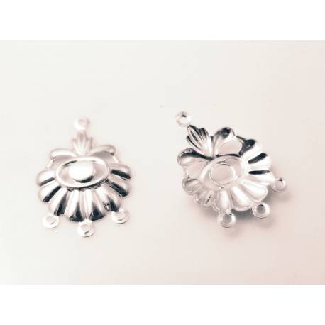 Earring Chandelier Links, Bright Silver