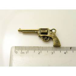 5 Detailed Bronze Pistol Pendants