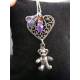 Teddy Bear Necklace with Gemstones