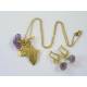 Africa Map Necklace, Amethyst and Citrine
