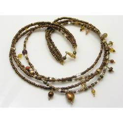 Seed Bead Necklace, Freshwater Pearls