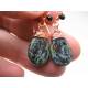 Copper Earrings with Czech Glass Drops
