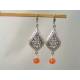 Eye-catching Chandelier Earrings with large Carnelian