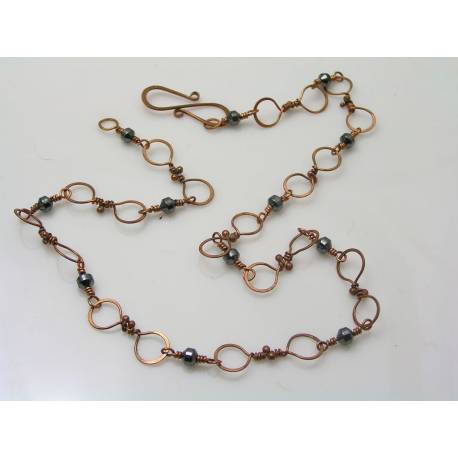 Hematite and Copper Necklace - True Artisan Piece