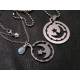 Matching Couple Necklaces with Crescent Moon and Stars