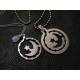 Matching Couple Necklaces with Crescent Moon and Stars