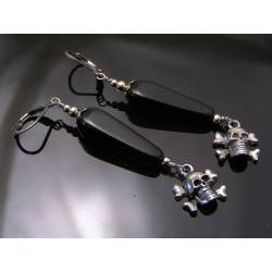 Cool Skull and Czech Bead Earrings