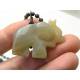 Hand Carved Grey Agate Elephant Necklace