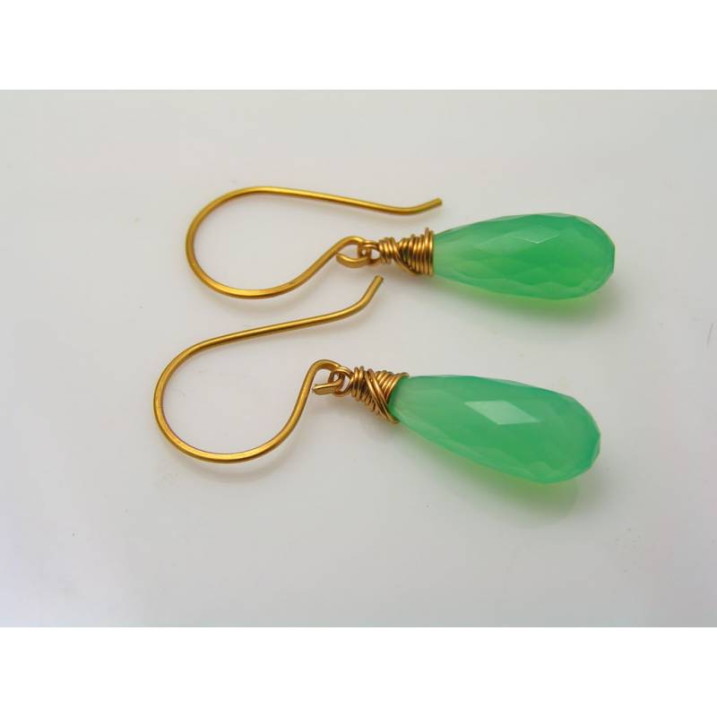 Green on sale chalcedony earrings