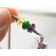 Tree of Life Necklace, Gemstones and Bird Pendant