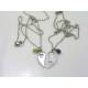 Matching Couple Necklaces, Two halves of a Heart, Birthstones