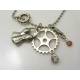 Steampunk Necklace with Tourmaline