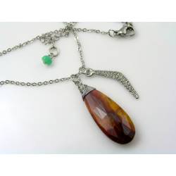 Mookaite and Boomerang Charm Necklace