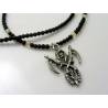 Black Howlite Necklace with Gothic Grim Reaper Pendant