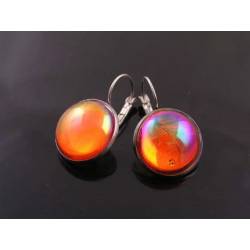 Orange Lever Back Earrings