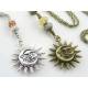 Sun Moon Necklace with Citrine and Moonstone