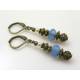 Blue and Bronze Earrings