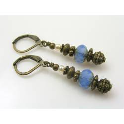 Blue and Bronze Earrings