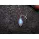 Rainbow Moonstone and Heart Sterling Necklace