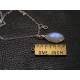 Rainbow Moonstone and Heart Sterling Necklace