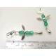 Teal Crystal, Angel Wing Earrings