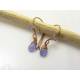 Tanzanite Earrings, Solid Bronze