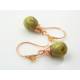 Copper Earrings with Czech Glass Drops