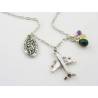 St Christopher Necklace, Aventurine, Citrine, Amethyst