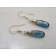 Blue Kyanite Earrings, Silver