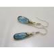 Blue Kyanite Earrings, Silver