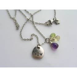 Inspirational Necklace 'Now' with Amethyst, Citrine and Peridot
