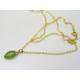 Vesuvianite Necklace, Carved Gemstone Leaf