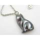 Hematite Gemstone Cat Necklace