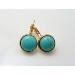 Turquoise Earrings, Rose Gold