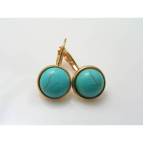 Turquoise Rose Gold Earrings