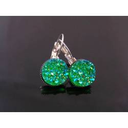 Sparkling Green Druzy Earrings