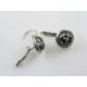 Silver and Black Cabochon Earrings