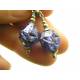 Blue Lucite Rock Earrings