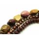 3 Strand Bracelet, Mookaite, Freshwater Pearls
