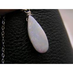 Australian Opal Necklace, Sterling Silver 925