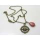 Compass Necklace with Rhodonite